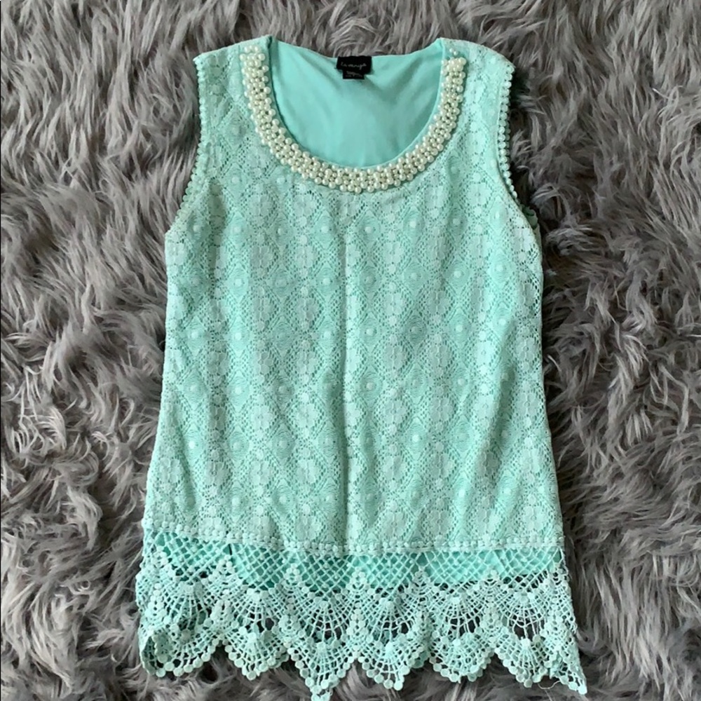 Mint lace top